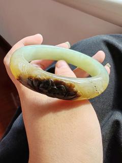 我这是捡到宝了吗?和田玉俄料黑皮手镯