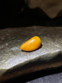 精品和田玉黄沁籽料,形状特别完整,油性脂粉一级棒,一口气老熟的料子